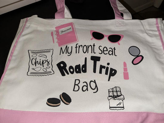 "Road Trip" durable canvas tote bag