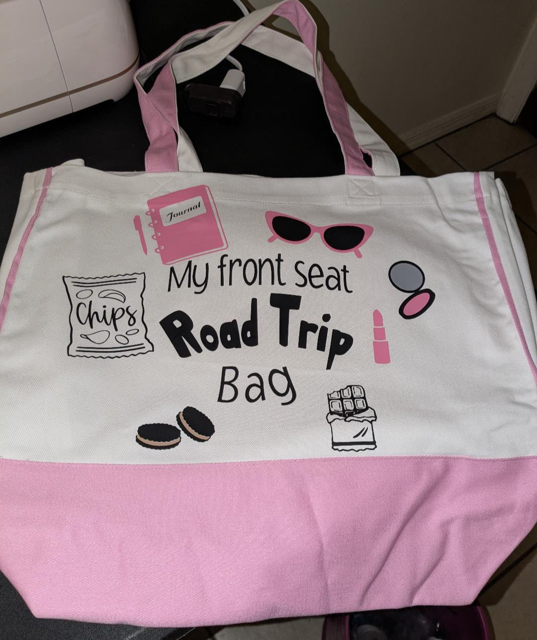 "Road Trip" durable canvas tote bag