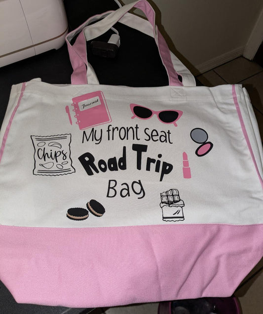 "Road Trip" durable canvas tote bag
