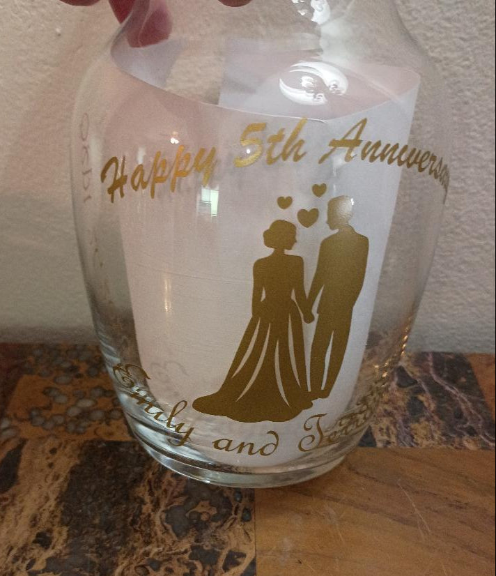 Personalized Anniversary Vase