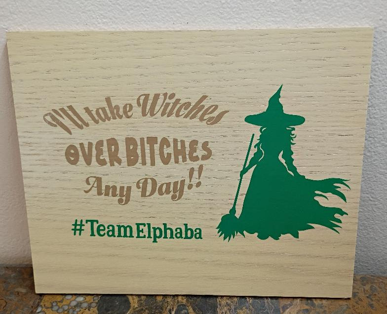 Wicked wooden home decor sign